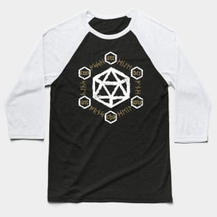 D20 Heavy Metal DnD Runes Baseball T-Shirt